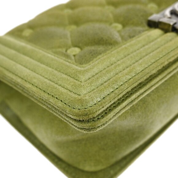 Boy Chanel Khaki Calfskin Medium Chain Shoulder Bag NQ00948 - Picture 4 of 10